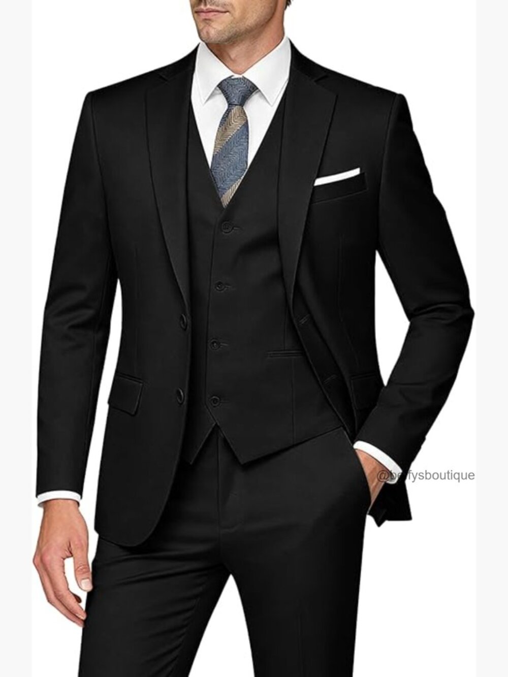 Slim Fit 3-Piece Suit Set with Blazer Vest Pants Business Wedding